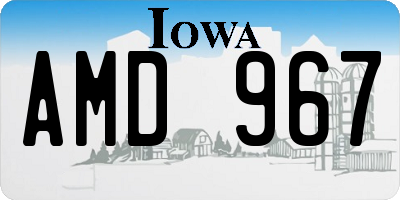 IA license plate AMD967