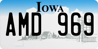 IA license plate AMD969