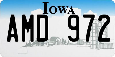 IA license plate AMD972