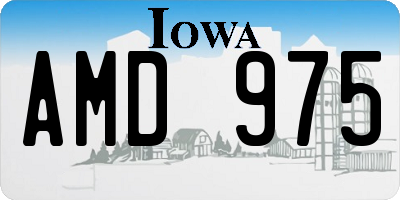 IA license plate AMD975