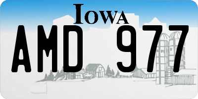 IA license plate AMD977