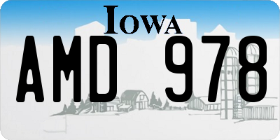 IA license plate AMD978