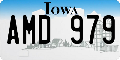 IA license plate AMD979