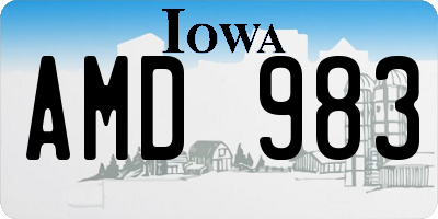IA license plate AMD983