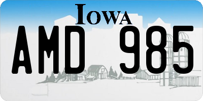IA license plate AMD985