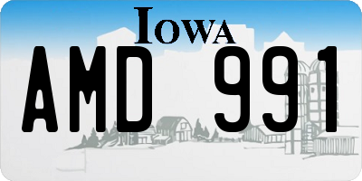 IA license plate AMD991