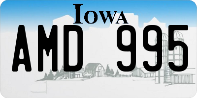 IA license plate AMD995