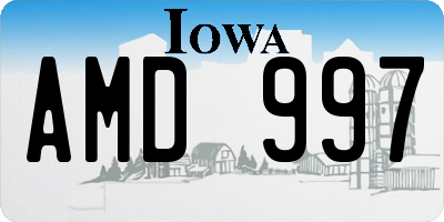 IA license plate AMD997