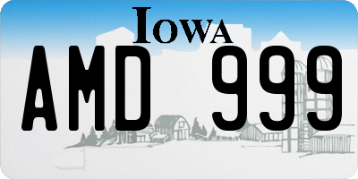 IA license plate AMD999