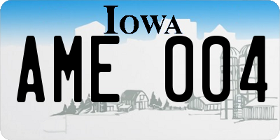 IA license plate AME004