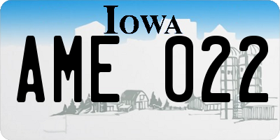 IA license plate AME022
