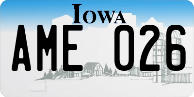 IA license plate AME026
