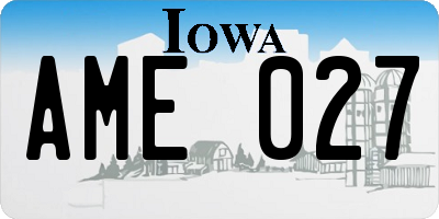 IA license plate AME027