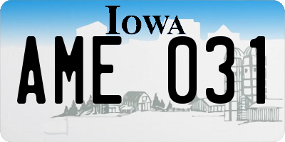 IA license plate AME031