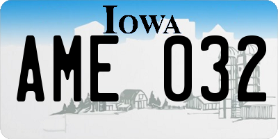 IA license plate AME032