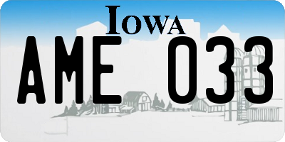IA license plate AME033