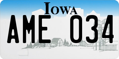 IA license plate AME034