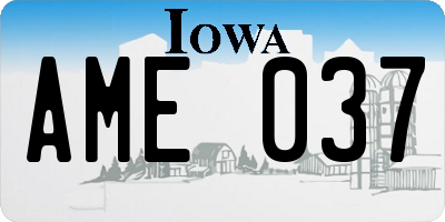 IA license plate AME037