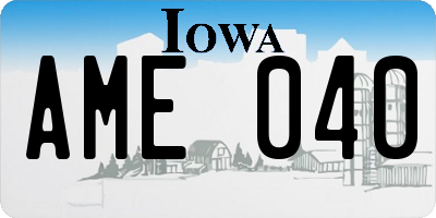 IA license plate AME040