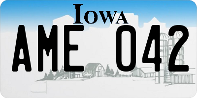 IA license plate AME042