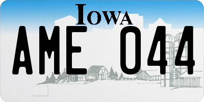 IA license plate AME044