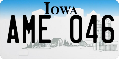 IA license plate AME046