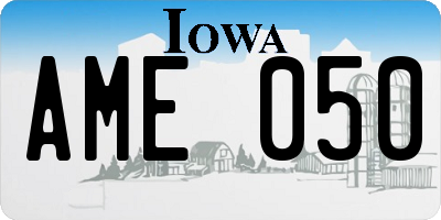 IA license plate AME050