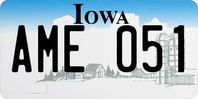 IA license plate AME051