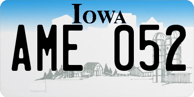 IA license plate AME052