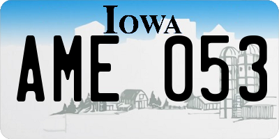 IA license plate AME053