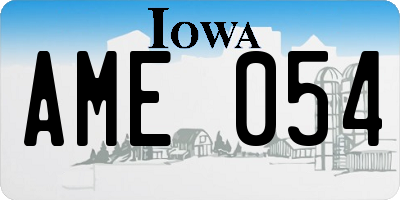IA license plate AME054