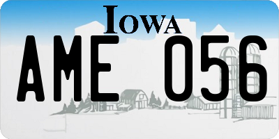 IA license plate AME056