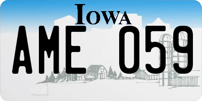 IA license plate AME059