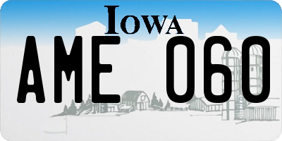 IA license plate AME060