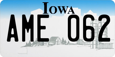 IA license plate AME062