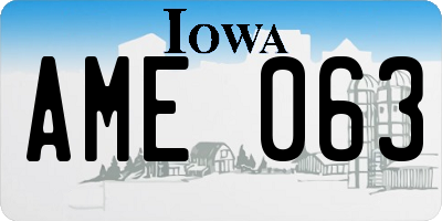IA license plate AME063