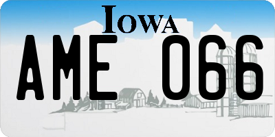 IA license plate AME066