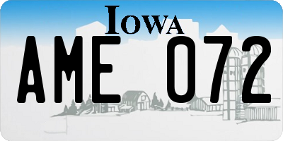 IA license plate AME072