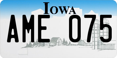 IA license plate AME075