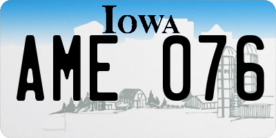 IA license plate AME076