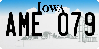 IA license plate AME079
