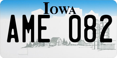 IA license plate AME082