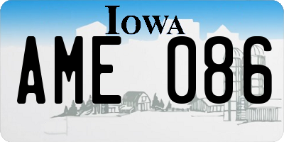IA license plate AME086