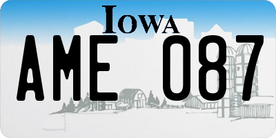 IA license plate AME087