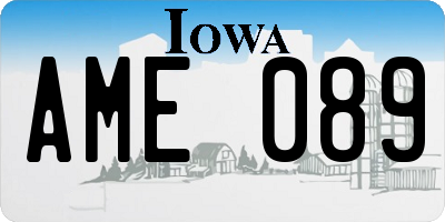 IA license plate AME089