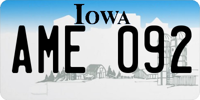 IA license plate AME092
