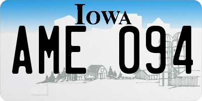 IA license plate AME094