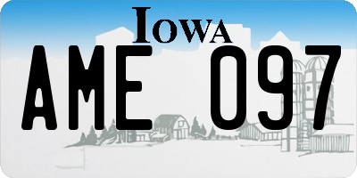IA license plate AME097