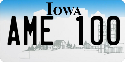 IA license plate AME100