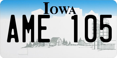 IA license plate AME105